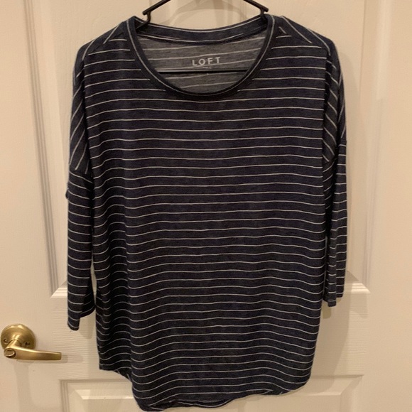 LOFT Tops - Ann Taylor LOFT Striped Dolman Sleeve Tee S